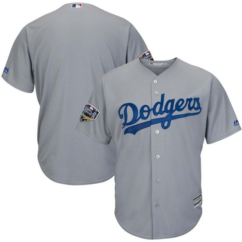 Dodgers Blank Gray 2018 World Series Cool Base Player Jersey