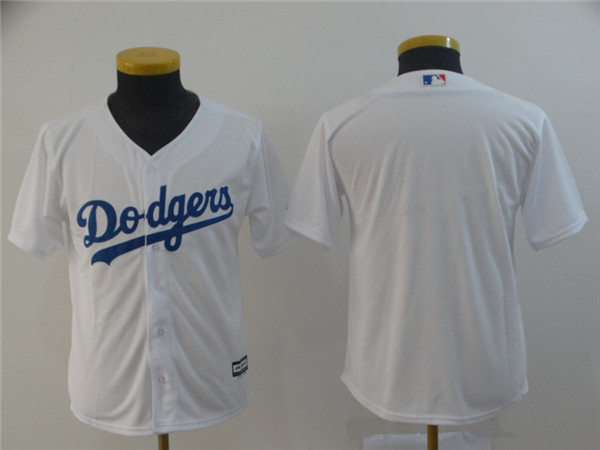 Dodgers Blank White Youth Cool Base Jersey