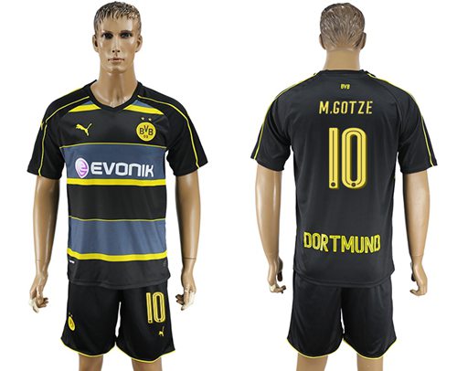 Dortmund 10 M Gotze Away Soccer Club Jersey