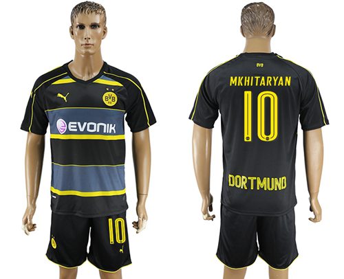 Dortmund 10 Mkhitaryan Away Soccer Club Jersey