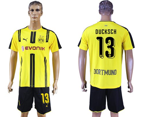 Dortmund 13 Ducksch Home Soccer Club Jersey