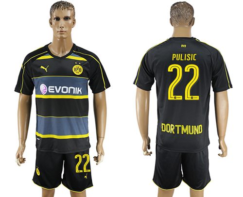 Dortmund 22 Pulisic Away Soccer Club Jersey