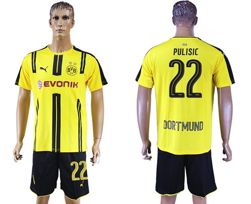 Dortmund 22 Pulisic Home Soccer Club Jersey