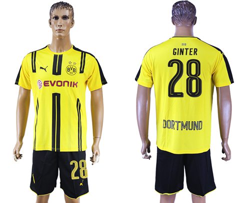 Dortmund 28 Ginter Home Soccer Club Jersey