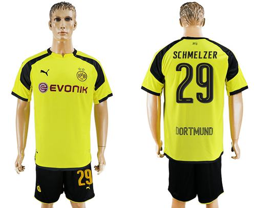 Dortmund 29 Schmelzer European Away Soccer Club Jersey