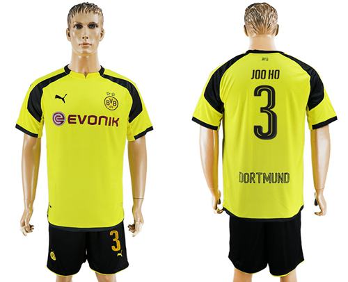 Dortmund 3 Joo Ho European Away Soccer Club Jersey