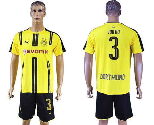 Dortmund 3 Joo Ho Home Soccer Club Jersey