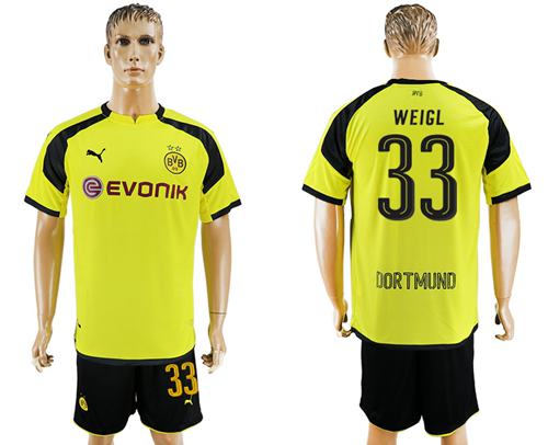 Dortmund 33 Weigl European Away Soccer Club Jersey