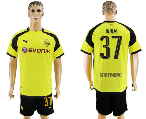 Dortmund 37 Durm European Away Soccer Club Jersey