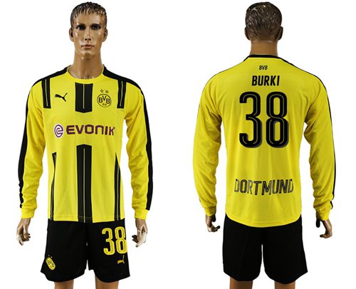 Dortmund 38 Burki Home Long Sleeves Soccer Club Jersey