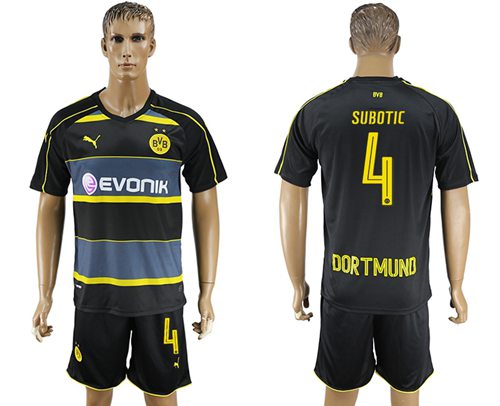 Dortmund 4 Subotic Away Soccer Club Jersey
