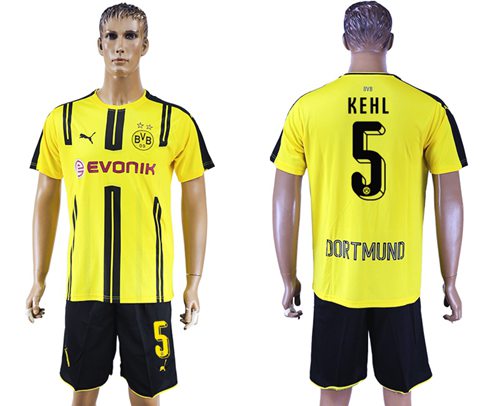 Dortmund 5 Kehl Home Soccer Club Jersey