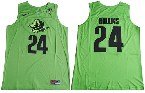 Ducks 24 Dillon Brooks Electric Green Basketball PAC-12 Patch Stitched NCAA Jersey
