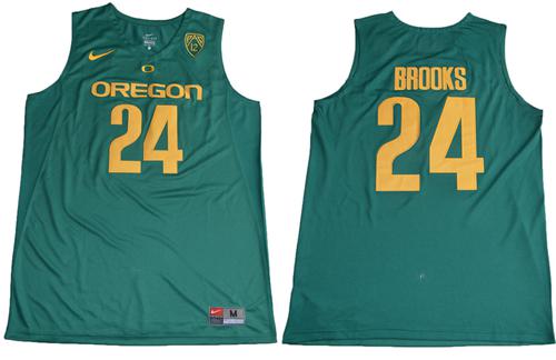 Ducks 24 Dillon Brooks Green Basketball PAC-12 Patch Stitched NCAA Jersey