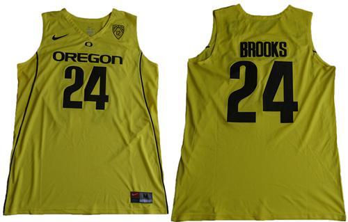 Ducks 24 Dillon Brooks Yellow Basketball PAC-12 Patch Stitched NCAA Jersey