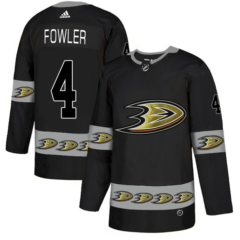 Ducks 4 Cam Fowler Black Team Logos Fashion  Jersey