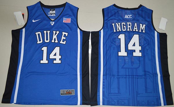 Duke Blue Devils 14 Brandon Ingram Blue Basketball Stitched NCAA Jersey