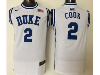 Duke Blue Devils 2 Quinn Cook White Basketball Stitched NCAA Jersey