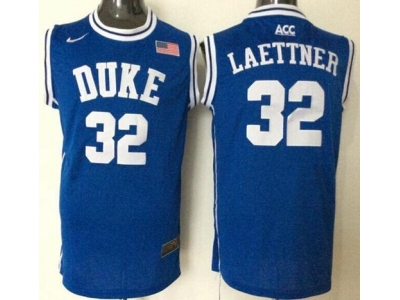 Duke Blue Devils 32 Christian Laettner Blue Basketball New Stitched NCAA Jersey