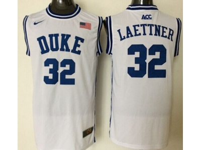 Duke Blue Devils 32 Christian Laettner White Basketball New Stitched NCAA Jersey