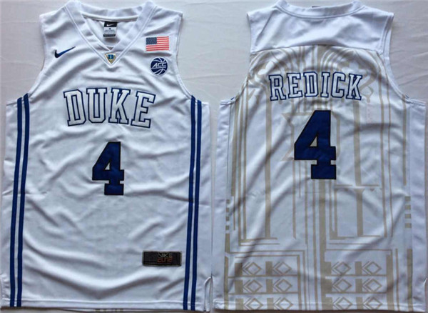 Duke Blue Devils 4 JJ Redick White Elite Nike College Basketball Jersey