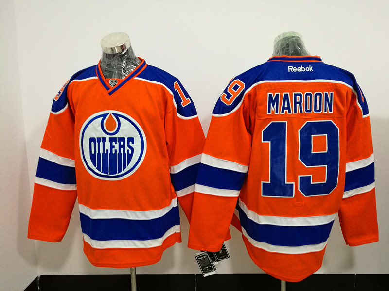 Edmonton Oilers 19 Patrick Maroon Authentic Orange Third NHL Jersey