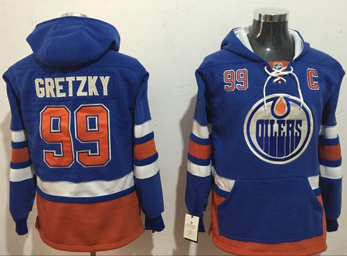 Edmonton Oilers 99 Wayne Gretzky Light Blue Name Number Pullover NHL Hoodie
