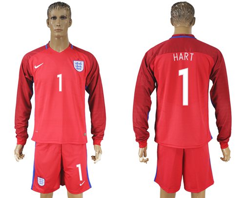 England 1 Hart Away Long Sleeves Soccer Country Jersey
