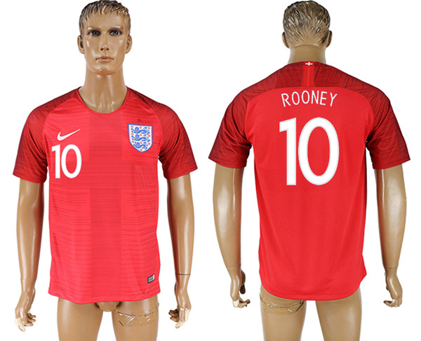 England 10 ROONEY Away 2018 FIFA World Cup Thailand Soccer Jersey