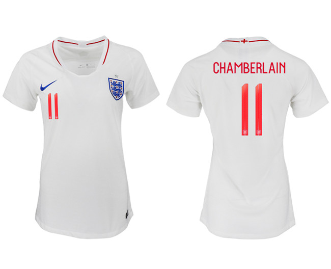 England 11 CHAMBERLAIN Home Women 2018 FIFA World Cup Soccer Jersey