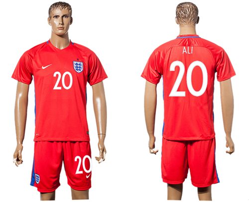 England 20 Ali Away Soccer Country Jersey