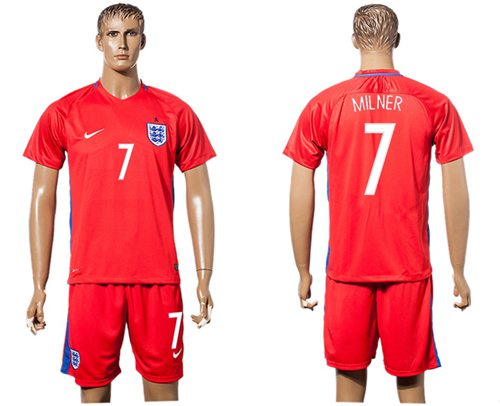 England 7 Milner Away Soccer Country Jersey