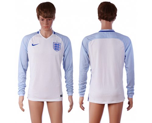 England Blank Home Long Sleeves Soccer Country Jersey