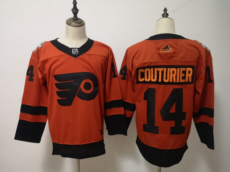 Flyers 14 Sean Coutureir Orange 2019 NHL Stadium Series Adidas Jersey