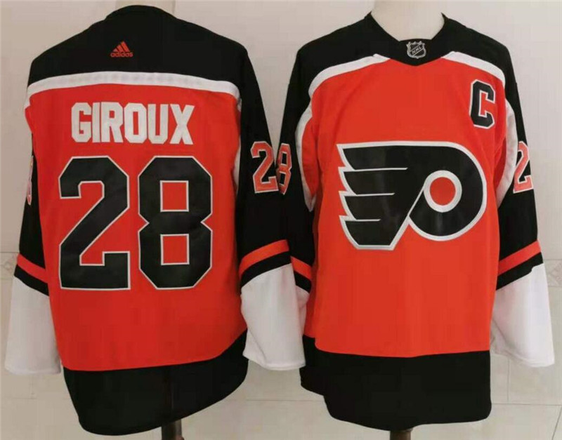 Flyers 28 Claude Giroux Orange 2020 New Adidas Jersey