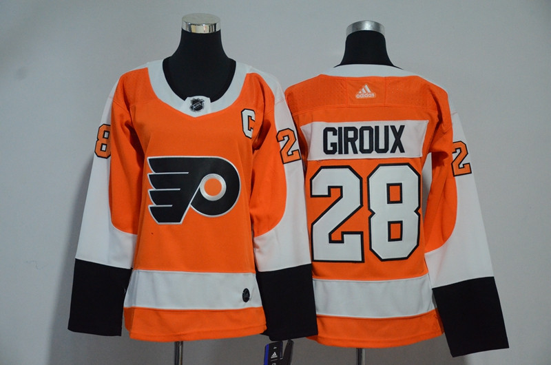 Flyers 28 Claude Giroux Orange Women  Jersey