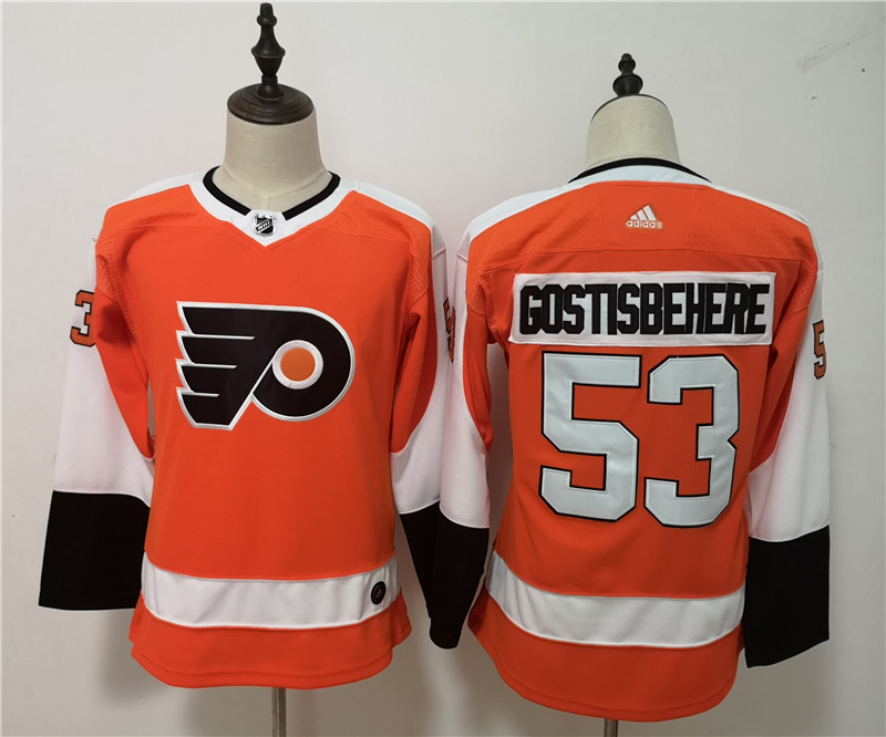 Flyers 53 Shayne Gostisbehere Orange Women Adidas Jersey