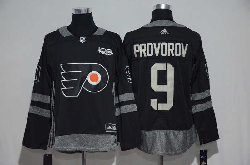 Flyers 9 Ivan Provorov Black 100th Anniversary Season Jersey