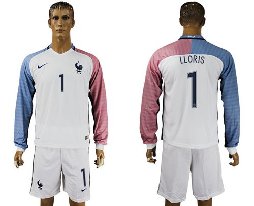 France 1 LLORIS Away Long Sleeves Soccer Country Jersey