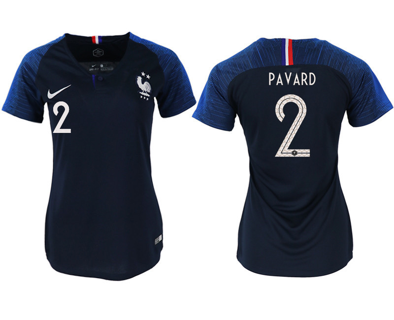 France 2 PAVARD Home Women 2018 FIFA World Cup Soccer Jersey