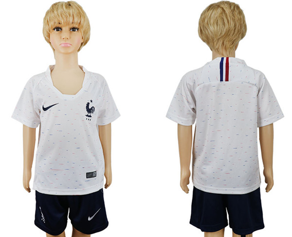 France Away Youth 2018 FIFA World Cup Soccer Jersey