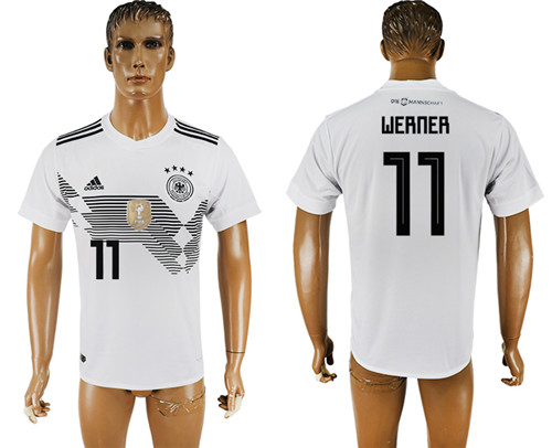 Germany 11 WERNER Home 2018 FIFA World Cup Thailand Soccer Jersey