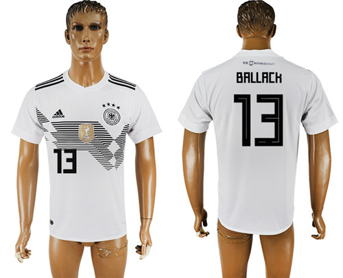 Germany 13 BALLACK Home 2018 FIFA World Cup Thailand Soccer Jersey