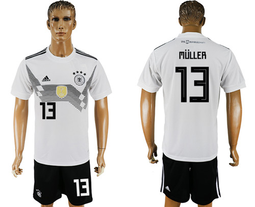 Germany 13 MULLER Home 2018 FIFA World Cup Soccer Jersey
