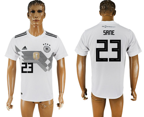 Germany 23 SANE Home 2018 FIFA World Cup Thailand Soccer Jersey