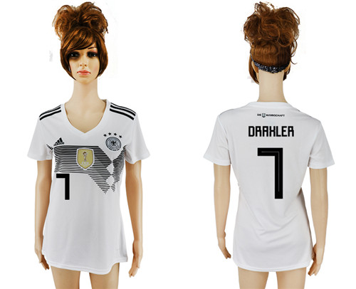 Germany 7 DRAHLER Home 2018 FIFA World Cup Women Soccer Jersey