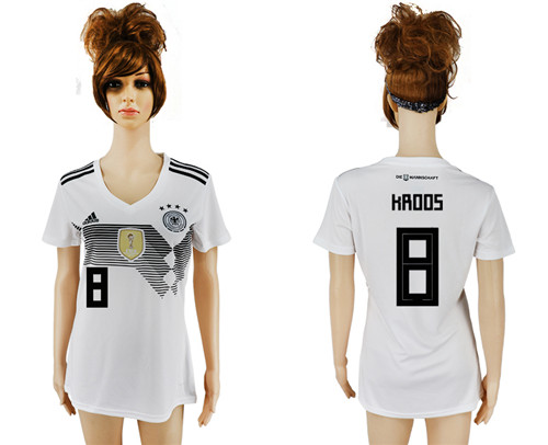 Germany 8 KROOS Home 2018 FIFA World Cup Women Soccer Jersey
