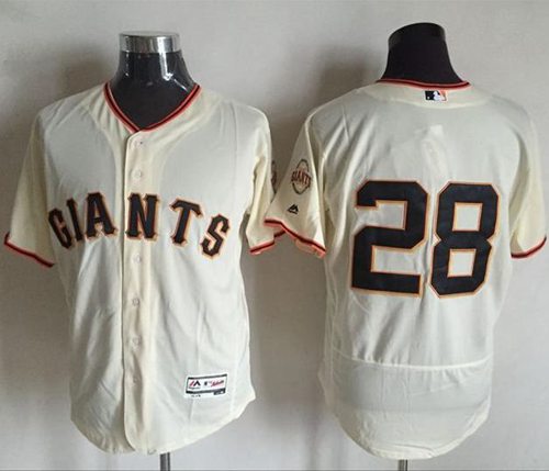 Giants 28 Buster Posey Cream Flexbase Authentic Collection Stitched MLB Jersey