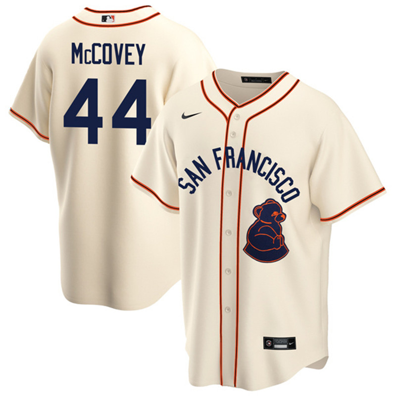 Giants 44 Willie McCovey Cream Nike 1946 Throwback Jersey