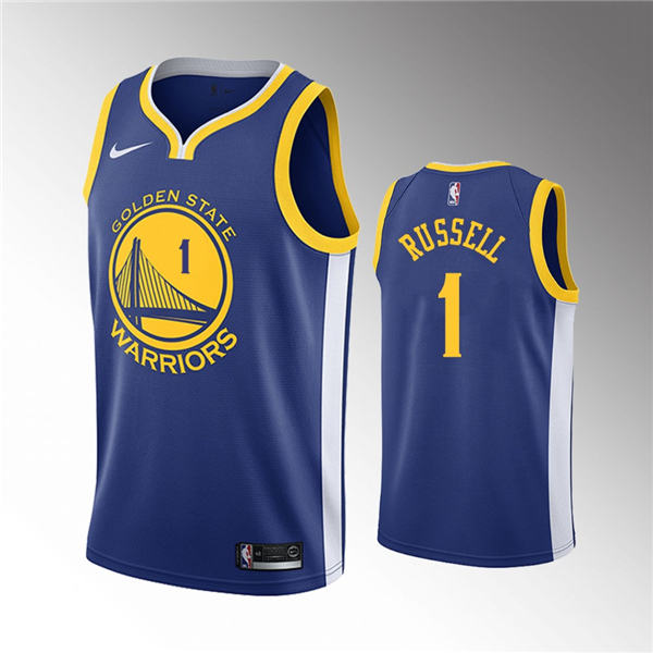 Golden State Warriors #1 D'Angelo Russell 2019 20 Icon Royal Jersey